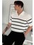 Erkek Düğmeli Polo Yaka Çizgi Detaylı Slim Fit Triko T-Shirt 4