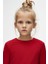 Kırmızı Basic Unisex Çocuk Mevsimlik Sıfır Yaka Uzun Kollu Tişört 3