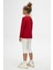 Kırmızı Basic Unisex Çocuk Mevsimlik Sıfır Yaka Uzun Kollu Tişört 4