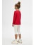 Açık Kırmızı Basic Unisex Çocuk Mevsimlik Sıfır Yaka Uzun Kollu Tişört 4