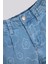 Kız Bebek Denim Şort Çiçek Desenli Normal Bel Rahat Kesim Yazlık 3