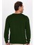 Erkek Slim Fit Dar Kesim Bisiklet Yaka Yeşil Triko Kazak 5