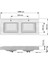 Elara 500 x 1200 mm Çift Hazneli Etajerli Akrilik Banyo Lavabosu 6