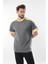 Füme Omzu Şerit Detaylı Erkek T-Shirt E7125 2