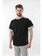 Siyah Omzu Şerit Detaylı Erkek T-Shirt E7125 1