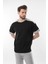 Siyah Omzu Şerit Detaylı Erkek T-Shirt E7125 2
