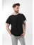 Siyah Omzu Şerit Detaylı Erkek T-Shirt E7125 3