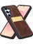Samsung Galaxy S25 Uyumlu Deri El Yapımı Kart Yuvalı Kılıf Antik Kahve 1