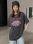 Kadın / Kız Füme Oversize T-Shirt Stay Wıld Baskılı 1