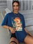 Kadın / Kız Saks Oversize T-Shirt Dragon Baskılı 1
