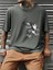 Erkek Füme Oversize T-Shirt Kartal Baskılı 1