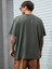 Erkek Füme Oversize T-Shirt Kartal Baskılı 4