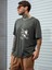 Erkek Füme Oversize T-Shirt Kartal Baskılı 5