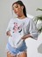 Kadın / Kız Kelebek Baskılı Kadın Oversize Gri Salas T-Shirt Boyfriend 1