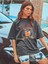 Kadın / Kız Füme Oversize T-Shirt California Baskılı 2
