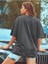 Kadın / Kız Füme Oversize T-Shirt California Baskılı 5