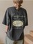 Kadın / Kız Füme Oversize T-Shirt Attentively Baskılı 1
