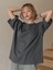 Kadın / Kız Füme Oversize T-Shirt Attentively Baskılı 3