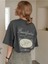Kadın / Kız Füme Oversize T-Shirt Attentively Baskılı 5
