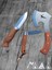 Geyikli Balta Bushcraft Bıçak Seti Ketezli Çakı ve Hakiki Deri Kılıf Hediyeli 3'lü Set 1