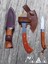 Geyikli Balta Bushcraft Bıçak Seti Ketezli Çakı ve Hakiki Deri Kılıf Hediyeli 3'lü Set 2