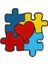 Puzzle ve Kalp Desenli Medikal Broş P0620 1