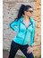 Kadın Turkuaz Fermuarlı Kapüşonlu Dalgıç Scuba Kumaş Spor Eşofman Takımı 21KESTAX11 1