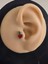Kırmızı Elma Model Kıkırdak Piercing Tragus Helix Silver Gümüş Renk Küpe 2