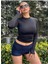 Basic Bisiklet Yaka Uzun Kollu Slim Fit Kadın Body T-Shirt 1