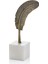 Evza Mermer Küp Üzeri Yamuk Tüy Beyaz Bronz 7*13*27 cm 1