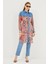 Denim Desenli Gömlek Yaka Mavi/oranj Uzun Tunik T-1441 1