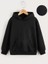 Çocuk Unisex Içi Pamuklu Düz 3 Iplik Kapüşonlu Hoodie Sweatshirt 1