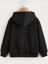 Çocuk Unisex Içi Pamuklu Düz 3 Iplik Kapüşonlu Hoodie Sweatshirt 3