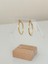 Çift Taraflı Oval Gold Küpe - Minimalist Tasarım, Şık ve Zarif 5