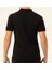 Polo Yaka Düz Siyah Saf Pamuk T-Shirt 2