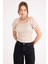 Kare Yaka Viskon Keten Crop Bluz 1