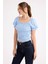 Kare Yaka Viskon Keten Crop Bluz 3