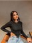 Dikiş Detaylı Asimetrik Crop Top Mevsimlik Kumaş 5