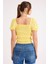 Kare Yaka Viskon Keten Crop Bluz 5