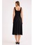 Sıfır Kol Viskon Keten Midi Elbise 5