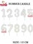 12 cm Beyaz Pasta Üstü Rakam Mum 1