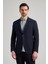 Çizgili Desen Gofreli Mono Yaka Esnek 6 Drop Slim Fit Ceket 1002250122 1