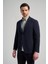 Çizgili Desen Gofreli Mono Yaka Esnek 6 Drop Slim Fit Ceket 1002250122 3