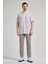 Kısa Kol Çizgili Desen Bez Ayağı Düğmeli Yaka Cepli Pamuklu Casual Comfort Fit Gömlek 1004250167 2