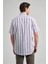 Kısa Kol Çizgili Desen Bez Ayağı Düğmeli Yaka Cepli Pamuklu Casual Comfort Fit Gömlek 1004250167 5