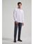 Uzun Kol Çizgili Desen Bez Ayağı Sert Yaka Cepli Pamuklu Classic Comfort Fit Gömlek 1004250172 2