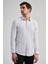 Beyaz Uzun Kol Çizgili Desen Bez Ayağı Yarım Italyan Yaka Cepsiz Esnek Classic Slim Fit Gömlek 1004245217 3