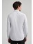 Beyaz Uzun Kol Çizgili Desen Bez Ayağı Yarım Italyan Yaka Cepsiz Esnek Classic Slim Fit Gömlek 1004245217 5