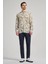 Koyu Haki Uzun Kol Baskılı Düğmeli Yaka Cepsiz Casual Slim Fit Gömlek 1004250138 2