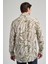 Koyu Haki Uzun Kol Baskılı Düğmeli Yaka Cepsiz Casual Slim Fit Gömlek 1004250138 5